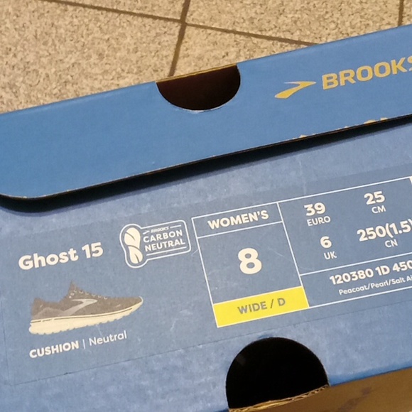 Brooks Ghost 15 Size 8 wide women's sneakers color Peacoat/Pearl/Salt Air - Picture 1 of 2